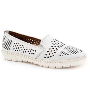 Trotters White Perforated Slip-On Loafer